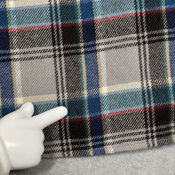 VTG Pendleton Shirt Large Mens Wool Flannel LOBO Plaid Long Sleeve Elbow Patch - Picture 8 of 12